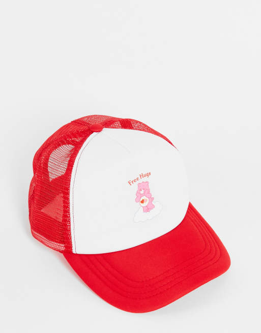 ASOS DESIGN - Truckerpet met Troetelbeertjes in roze en wit
