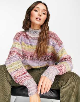 ASOS DESIGN - Trui gebreid met verschillende steken in space-dye