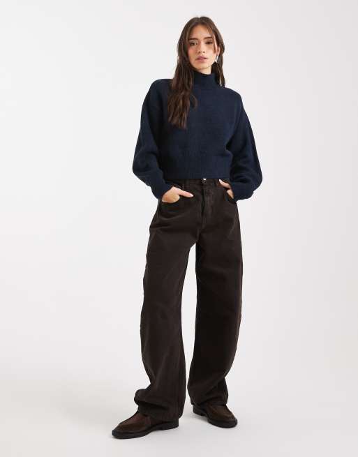 ASOS DESIGN - Trui met hoge hals in marineblauw, 4 van 4