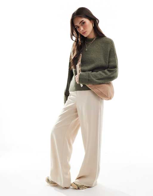 ASOS DESIGN - Trui met opstaande boord in kaki, 4 van 4