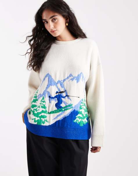ASOS DESIGN - Trui met ski schilderachtige print - view 1