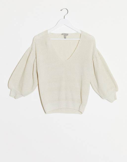 ASOS DESIGN - Trui en rok in crème, combi-set, 2 van 3