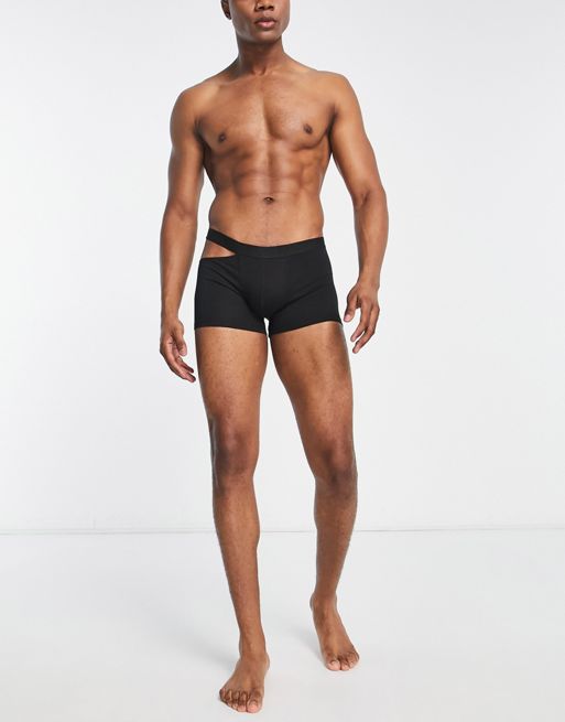ASOS DESIGN briefs with branded waistband in khaki