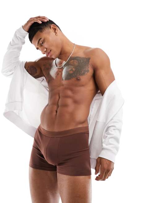 ASOS DESIGN trunks in dark brown