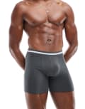 [ASOS DESIGN] ASOS DESIGN trunks with contrast tipping in grey XS Dark shadow