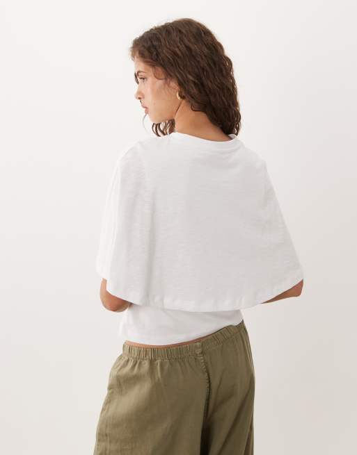 ASOS DESIGN T.shirt cape in ecru, 4 of 4