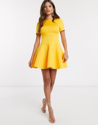 yellow skater dress