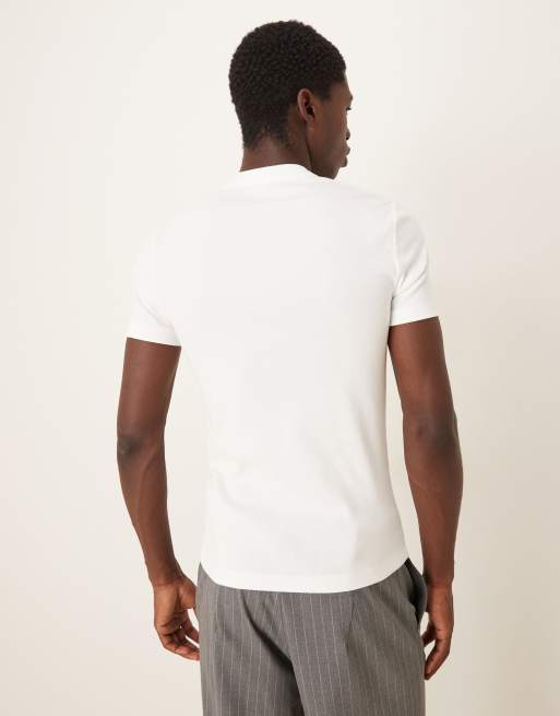 ASOS DESIGN - Tætsiddende og ribstrikket hvid T-shirt med høj hals, 3 af 5