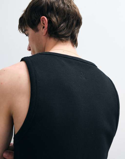 ASOS DESIGN - Tætsiddende og ribstrikket sort undertrøje i superkraftigt stof, 4 af 5