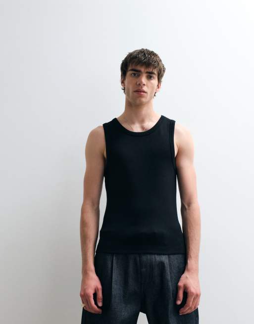 ASOS DESIGN - Tætsiddende og ribstrikket sort undertrøje i superkraftigt stof, 5 af 5