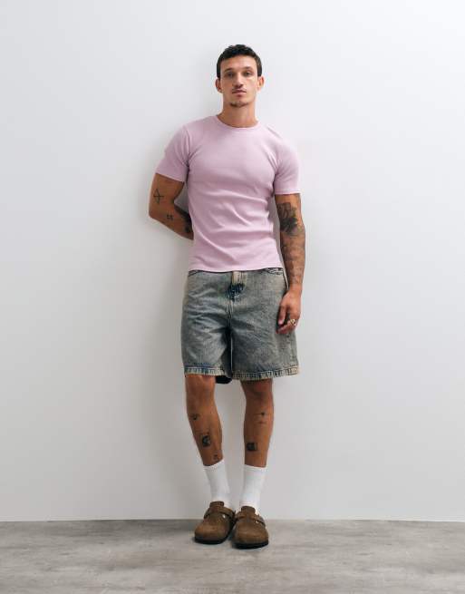 ASOS DESIGN tætsiddende T-shirt i lilla rib, 2 af 5