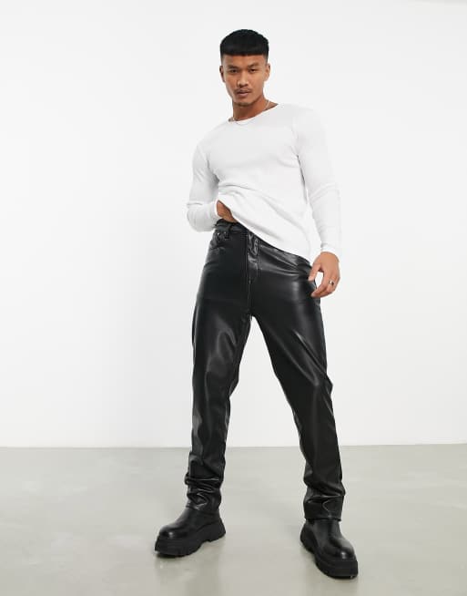 ASOS DESIGN - Tætsiddende T-shirt med lange ærmer i hvid ribstrik, 4 af 4
