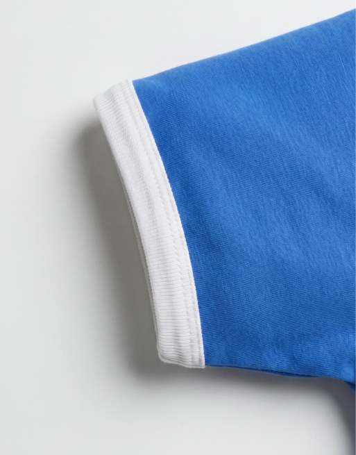 ASOS DESIGN tætsiddende T-shirt med ringer-detalje i blå, 9 af 9