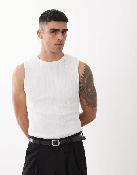 ASOS DESIGN - Tætsiddende undertrøje i hvid ribstrik - view 1