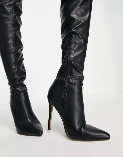 Tall black deals boots with heel