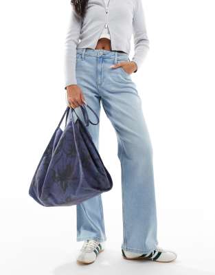 Asos Design Tubular Handle Canvas Tote Bag In Multi