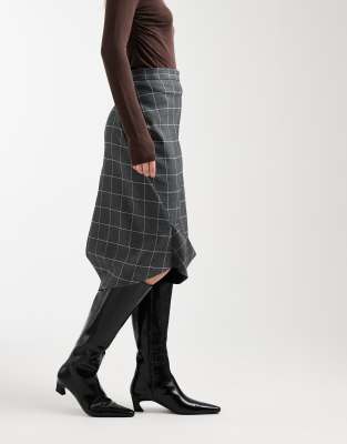 Asos Design Tuck Detail Pencil Skirt In Multi