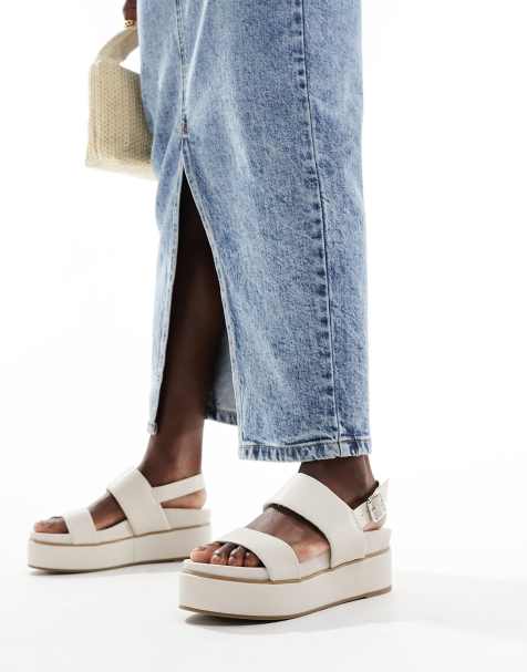 ASOS DESIGN – Tucker 2 – Naturvita grova flatform-skor - view 1