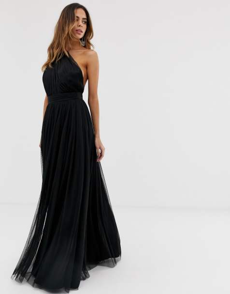 ASOS DESIGN – Tüll-Maxikleid mit One-Shoulder-Träger