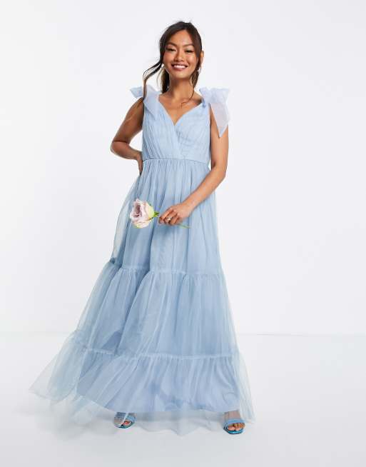 Asos blue 2024 dress maxi