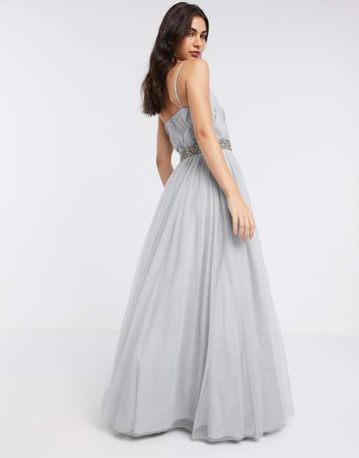 Asos design tulle maxi dress with embellished waist store