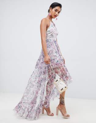 floral tulle maxi dress