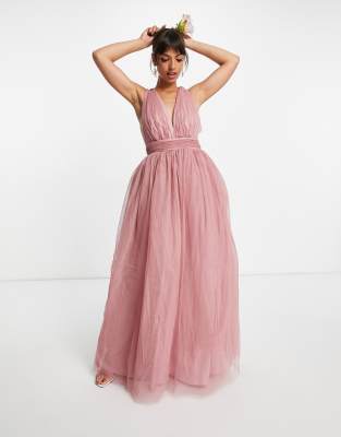 asos pink bow dress