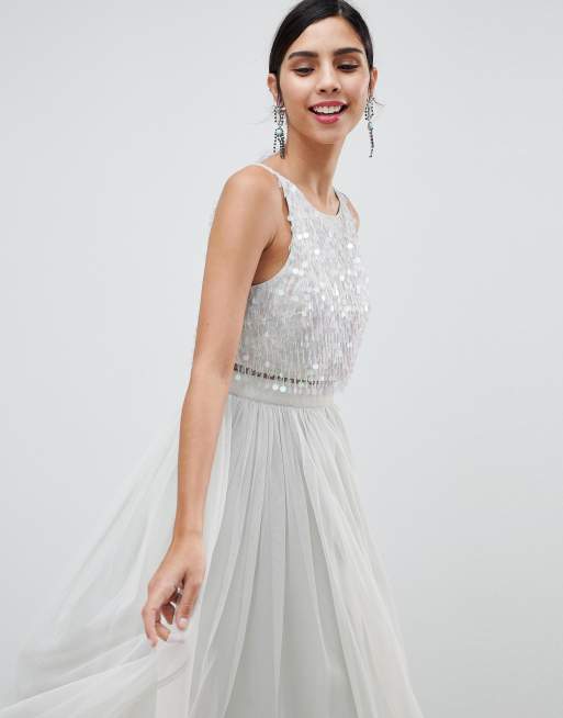 Asos design tulle maxi hotsell dress with embellished waist