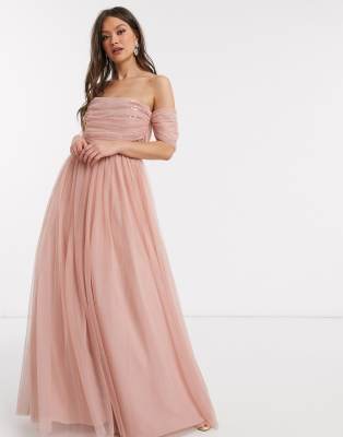 asos design soft tulle maxi dress