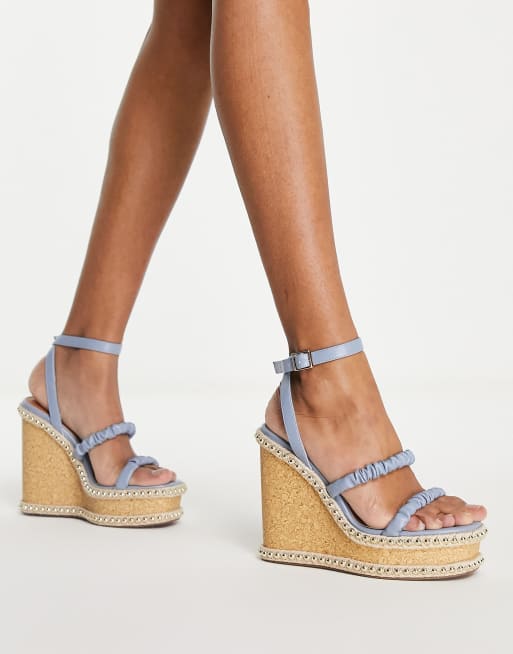 ASOS DESIGN Tulum Sandales compens es brides Bleu ASOS