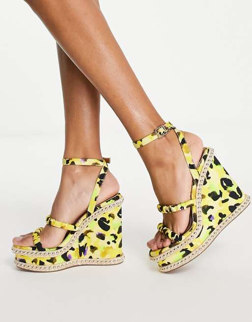 ASOS DESIGN - Tulum - Sleehakken met smalle bandjes in geel