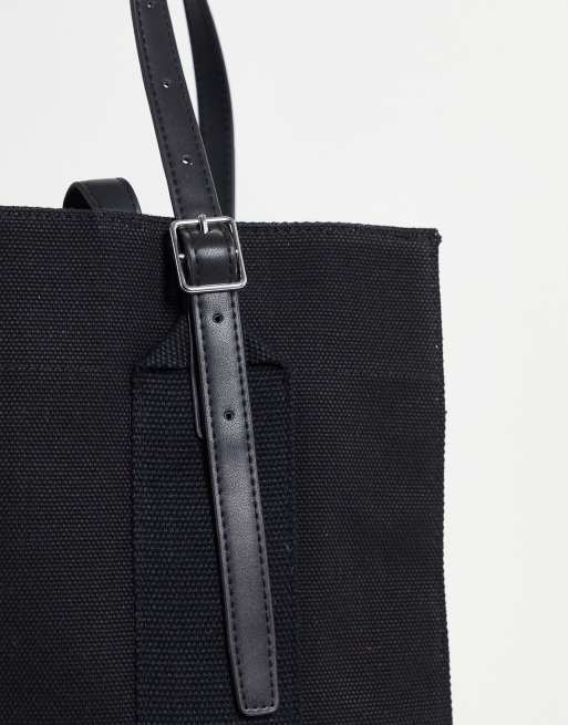 ASOS DESIGN - Tung tote-taske i kanvas med indvendige rum og dobbeltremme, 3 af 4