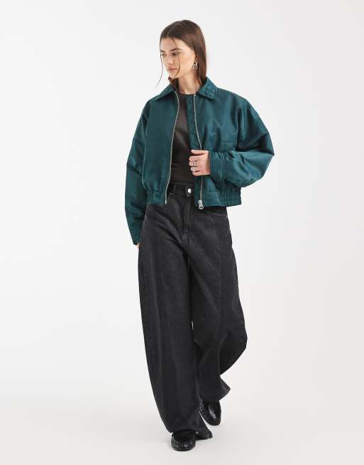 ASOS DESIGN – Turkusowa nylonowa kurtka bomberka, 2 z 4