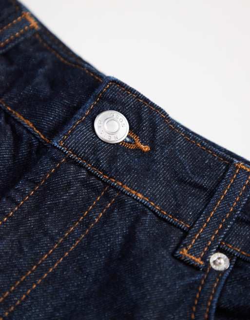 ASOS DESIGN turn up jeans in rinse blue