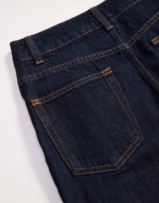 ASOS DESIGN turn up jeans in rinse blue