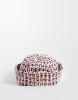 Asos Design Turnback Hat In Pink