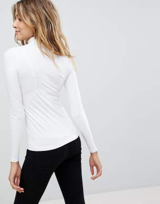 white polar neck top