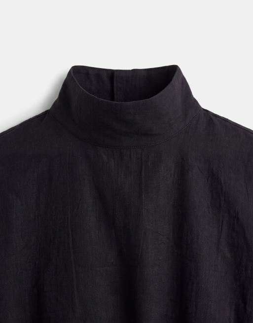 ASOS DESIGN tuta corta tecnica nera con collo alto e maniche corte, 8 di 8