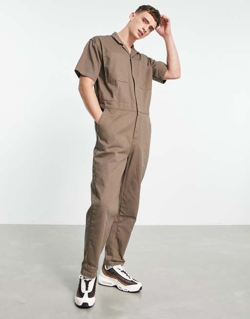 ASOS DESIGN - Tuta in denim marrone