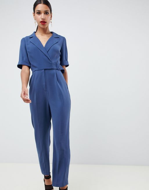 ASOS DESIGN - Tuta jumpsuit a portafoglio con fibbia da allacciare