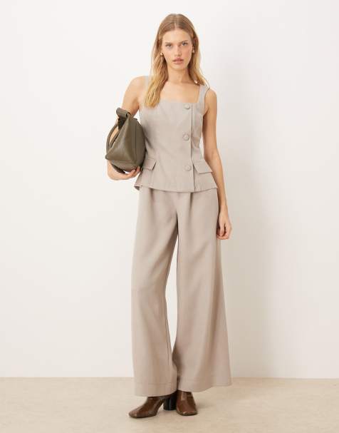ASOS DESIGN - Tuta jumpsuit grigia stile gilet - view 1