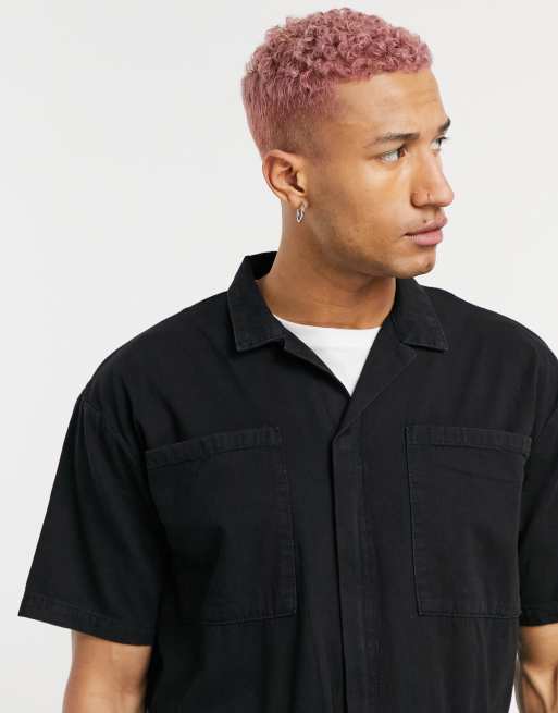 ASOS DESIGN - Tuta nera in denim, 3 di 4