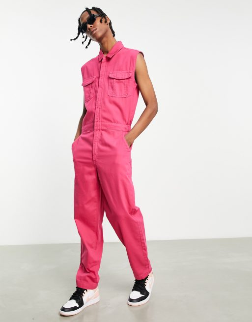 ASOS DESIGN - Tuta senza maniche rosa, 4 di 4