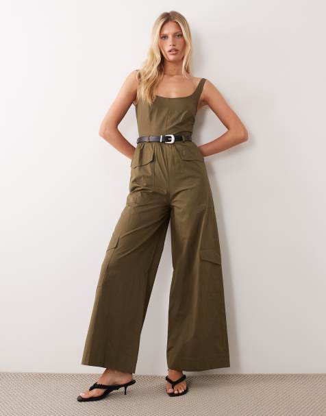 ASOS DESIGN tuta utility in khaki - view 1