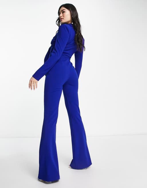 ASOS DESIGN all over lace jumpsuit with long sleeves