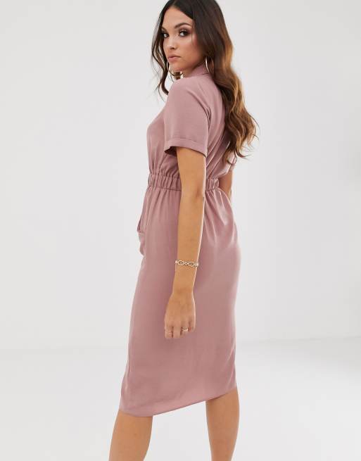 Asos design tux midi dress sale