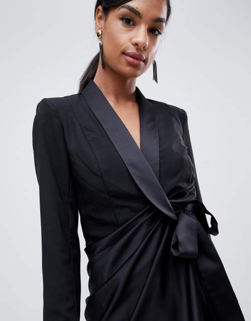 Asos black outlet tuxedo dress