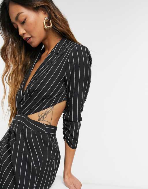 Asos design tux dress hotsell in stripe sequin embellishment