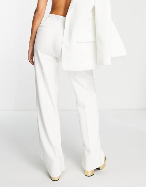 Ivory straight shop leg trousers