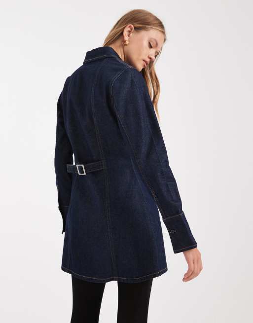 ASOS DESIGN – Tvättad skjortklänning i denim med indragning baktill, 3 av 4